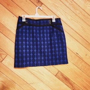 Forenza size 6 vintage blue patterned mini skirt